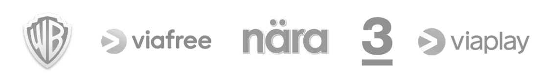 As seen in: Warner Bros, Viafree, Nära, TV3, Viaplay